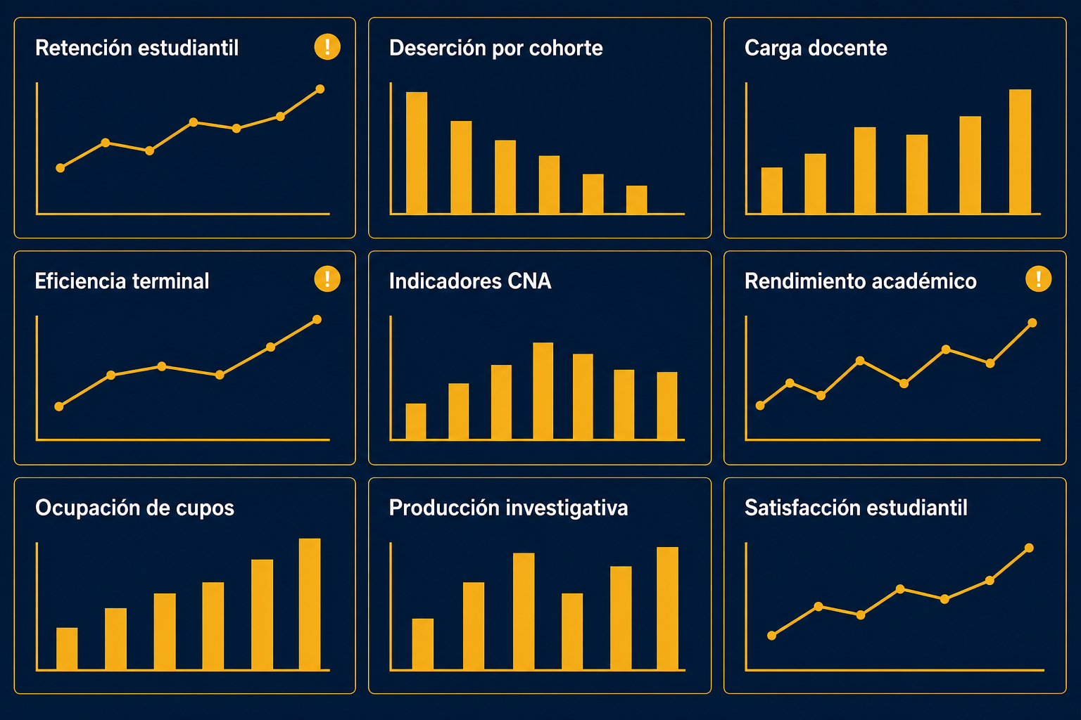 Control Panel with Nine SpanishLabeled Panels and Amber Graphs
