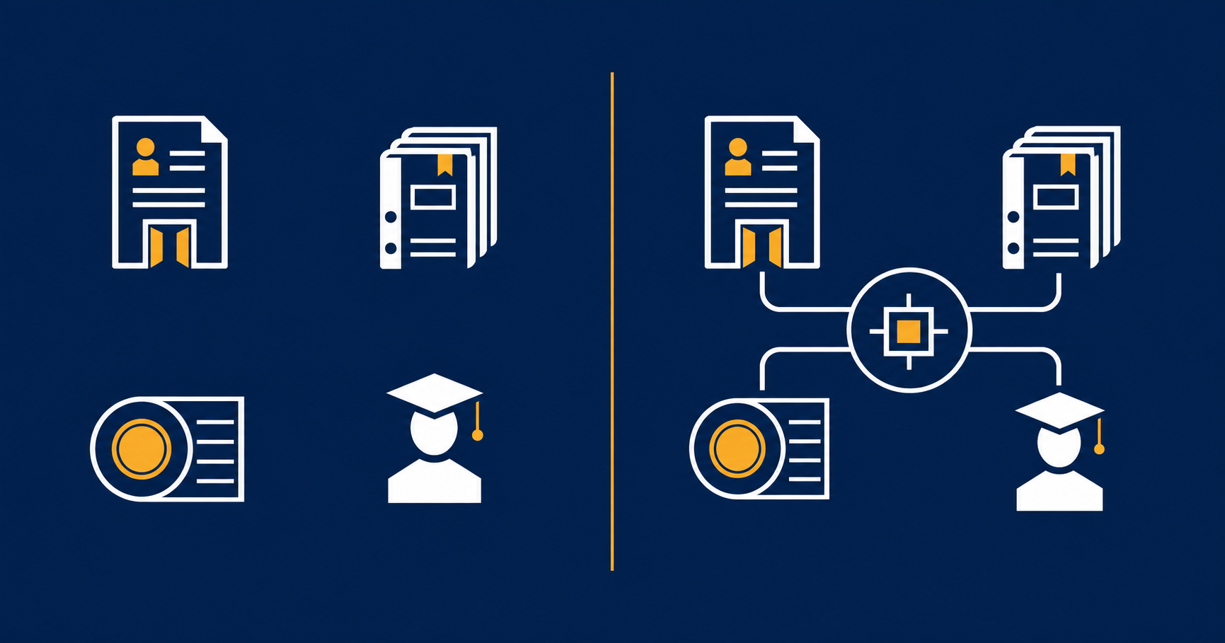 Fragmented to Unified System Icons in Minimalist Geometric Layout