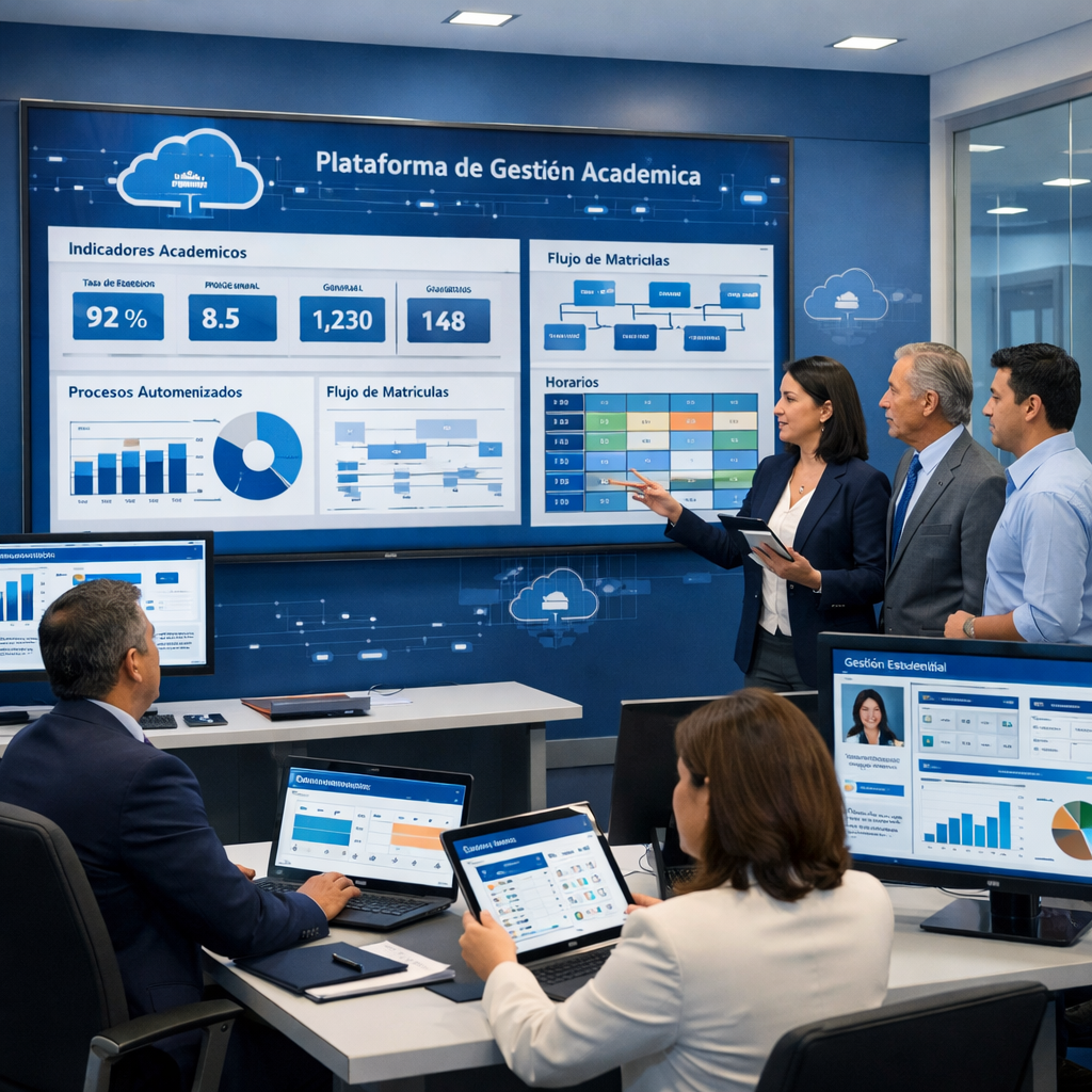 Modern University Campus with Digital Transformation and Cloud Technology